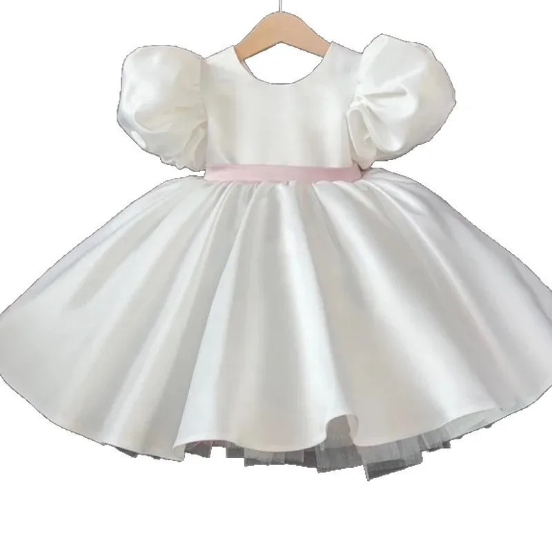 2025 Flower Girl Dress for Wedding Girls Princess Party Gown for Birthday & Piano Recital Elegant Performance Dress Orange Dress