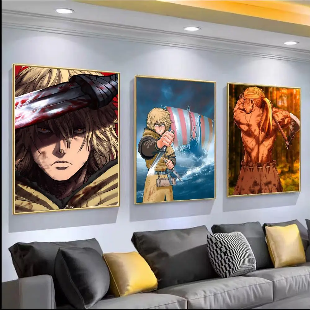 Poster HD PVC Self Adhesive Wall Art - Waterproof Reusable For Home Office Cafe Vinland Saga Anime Manga