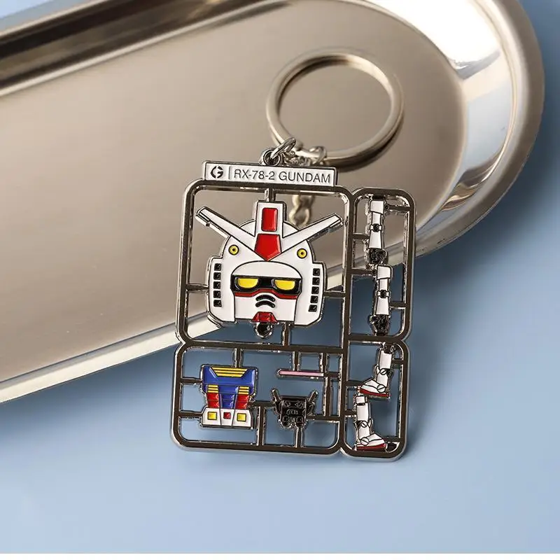 New Gundam Metal Pendant Anime Toys Rx-78-2 Gundam Alloy Painted Fashion Car Keychain Decorative Accessories Boy Birthday Gifts