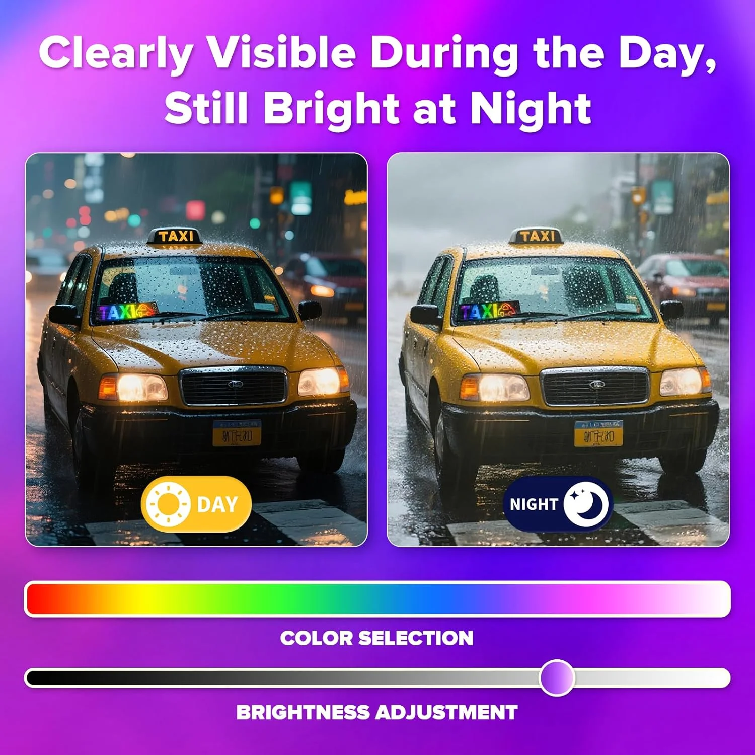 Cartello LED a scorrimento programmabile con display per auto a LED RGB con controllo app Bluetooth, schermo flessibile impermeabile