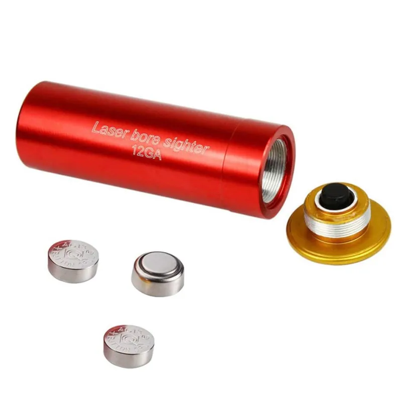 12GA Red Dot Laser Bore Sight 20 Gauge Calibrator Laser Boresighter with Batteries