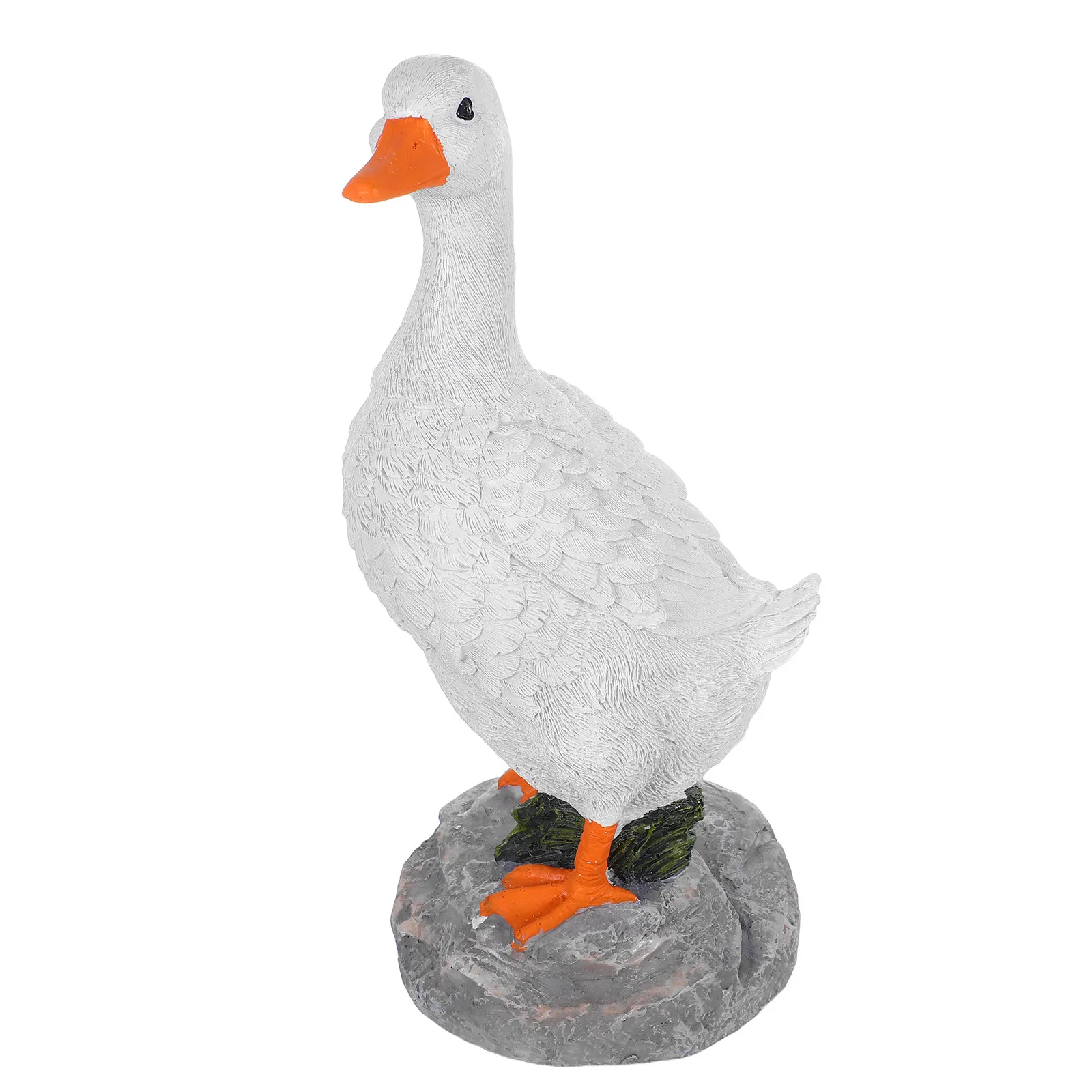 Realistic Duck Garden Statue 11.4 Inches Outdoor Resin Animal Sculpture Weather Resistant Yard Decor Large Base Stable Lawn