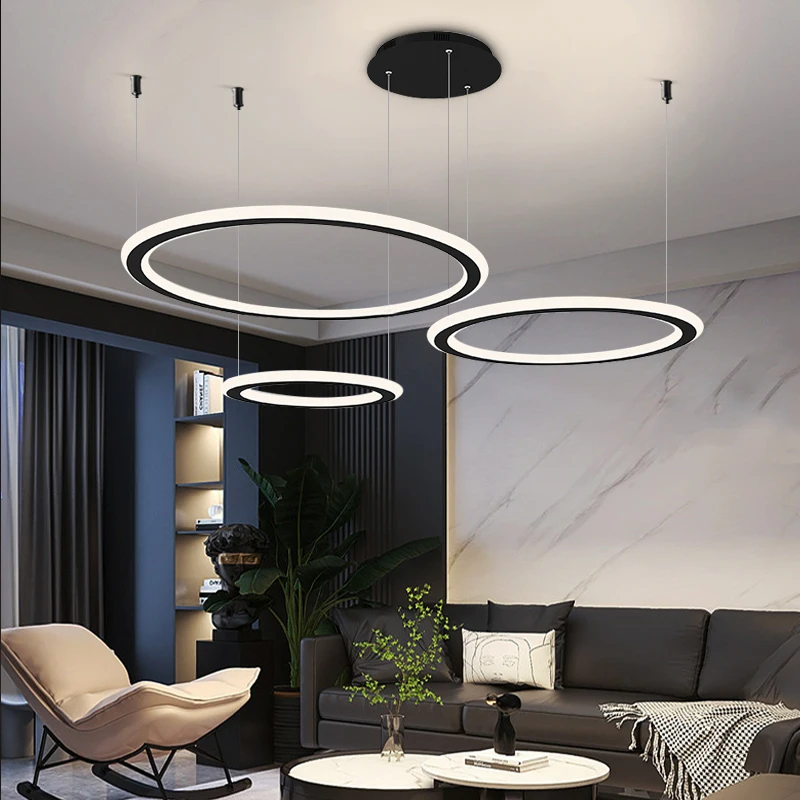 lustre led moderno para sala de estar aneis redondos pendurados lampada decoracao de luxo luminaria cozinha quarto lustre acrilico 01