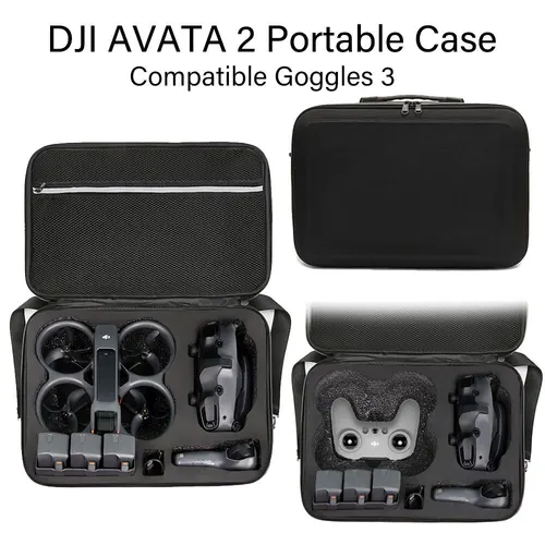 Imagen 2 del producto Para DJI Avata 2 Estuche portátil Compatible con gafas 3 Fly Smart Combo bolsa de almacenamiento FPV RC de gran capacidad para disparar al aire libre