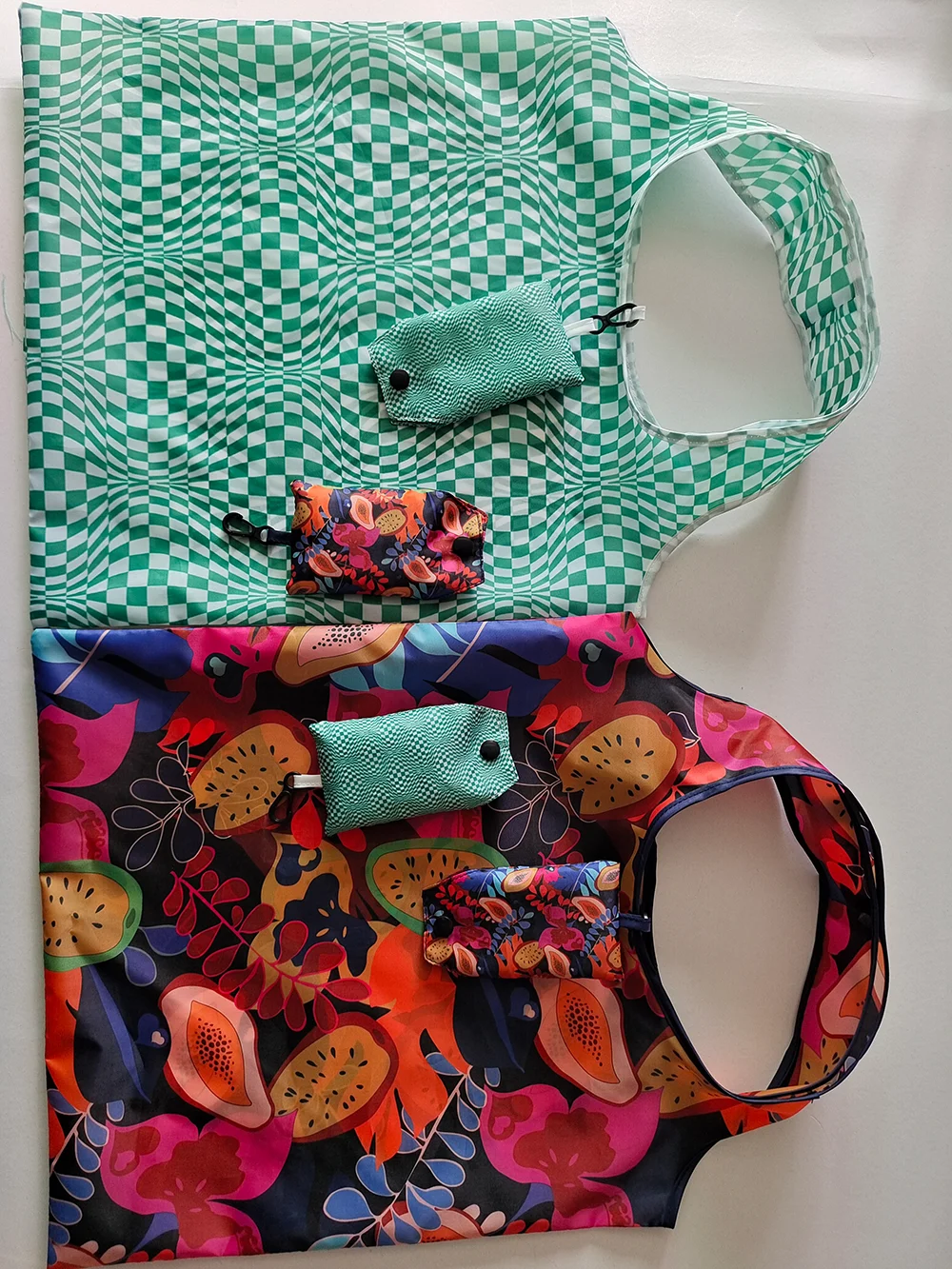 Fashionable Custom Print Compact Collapsible Handbag Recycled Durable High Quality Polyester Shopping Bag Reusable Storage Bag