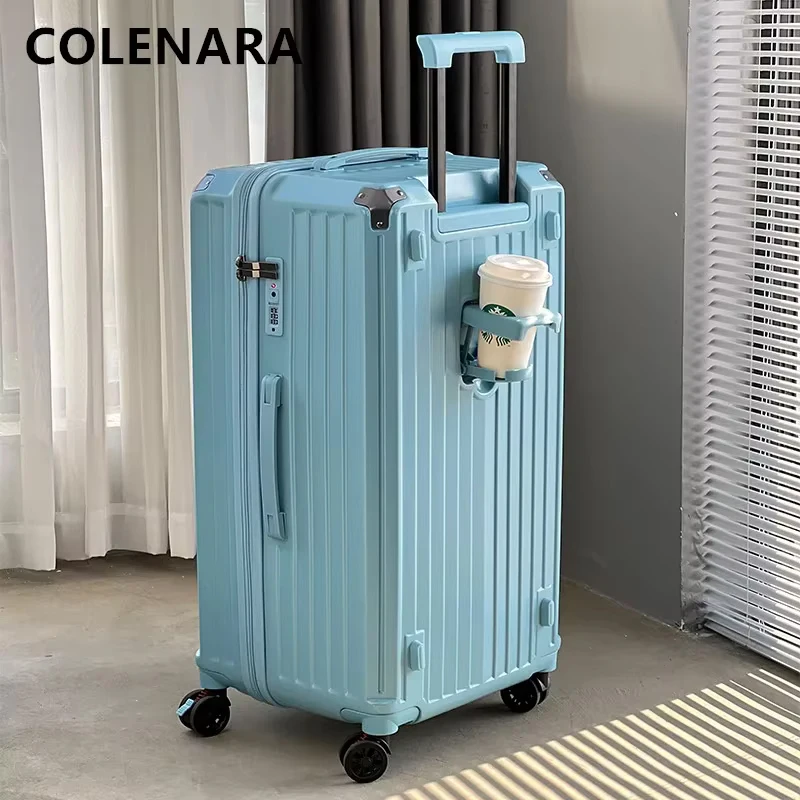 Maleta de cabina COLENARA, cubierta de carrito de gran capacidad ABS + caja de embarque para PC, bolsa de viaje con ruedas para mujer con equipaje rodante