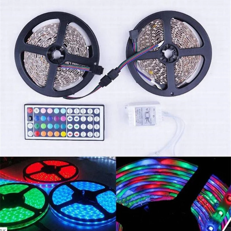 3 Set 20M RGB LED Strip Light 3528 1200Leds Flexible LED Light Strip With 44 Key Remote For Bedroom Halloween Christmas