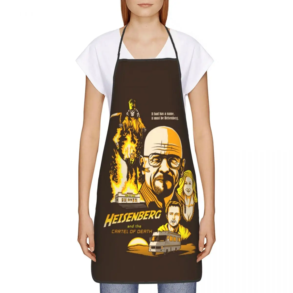 Walter White Breaking Bad Funny Aprons for Men Women Classic Heisenberg TV Adult Kitchen Chef Bib Tablier Cuisine Cooking Baking