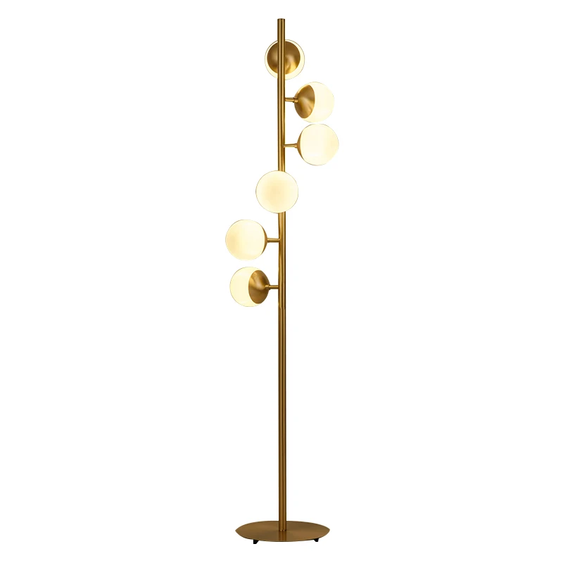 

Nordic Modern Simple Glass Floor Lamp G9 Base Vertical Living Room Study Bedroom Bedside Lamp Individual Creativity Ball Design