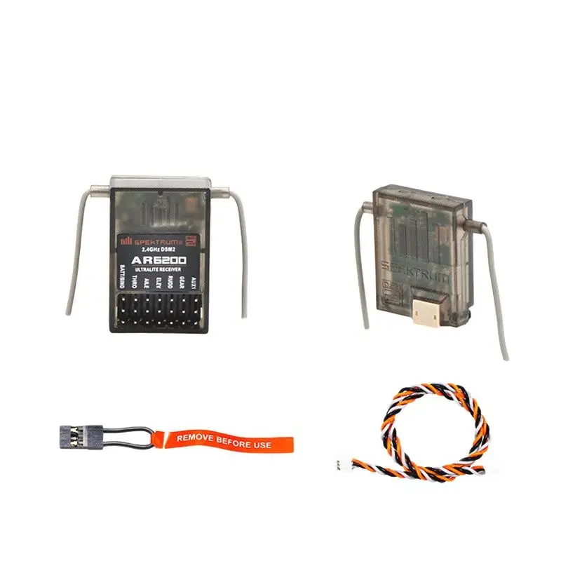 Specktrum-Récepteur DSM2 AR6200 2.4GHz 6 Canaux W Satellites pour DX6i DX7 DX8 DX9 JR DSX6 DESX9 Radio RC Avion Hélicoptères