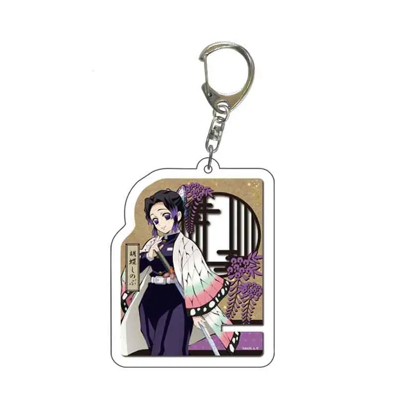 Demon Slayer Kanroji Mitsuri Tokitou Muichirou Tomioka Giyuu Kochou Shinobu Cosplay Screen Keychain Pendant Byobu Widget Anime