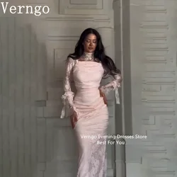 Verngo Pin Lace Prom Gown For Women Mermaid Full Length Party Dress Floor Length Formal Dress Cut Out Saudi Arabic Prom Dress