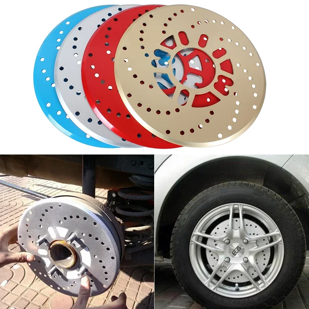 2pcs Aluminum Alloy Automotive Wheel Disc Brake Cover for Car Modification Brakes Sheet Auto Wheels Plate Rear Drum Brakes 26cm