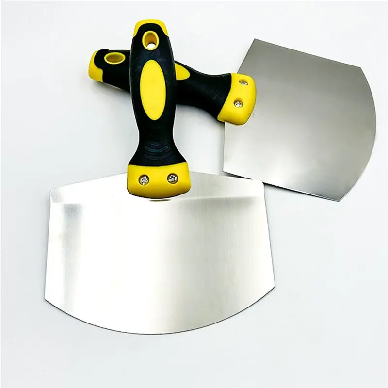 Stainless Steel Curved Ash Shovel Fan-Shaped Scraping Trowel Shovel Ash Support Board Putty Knife Wall Shovel