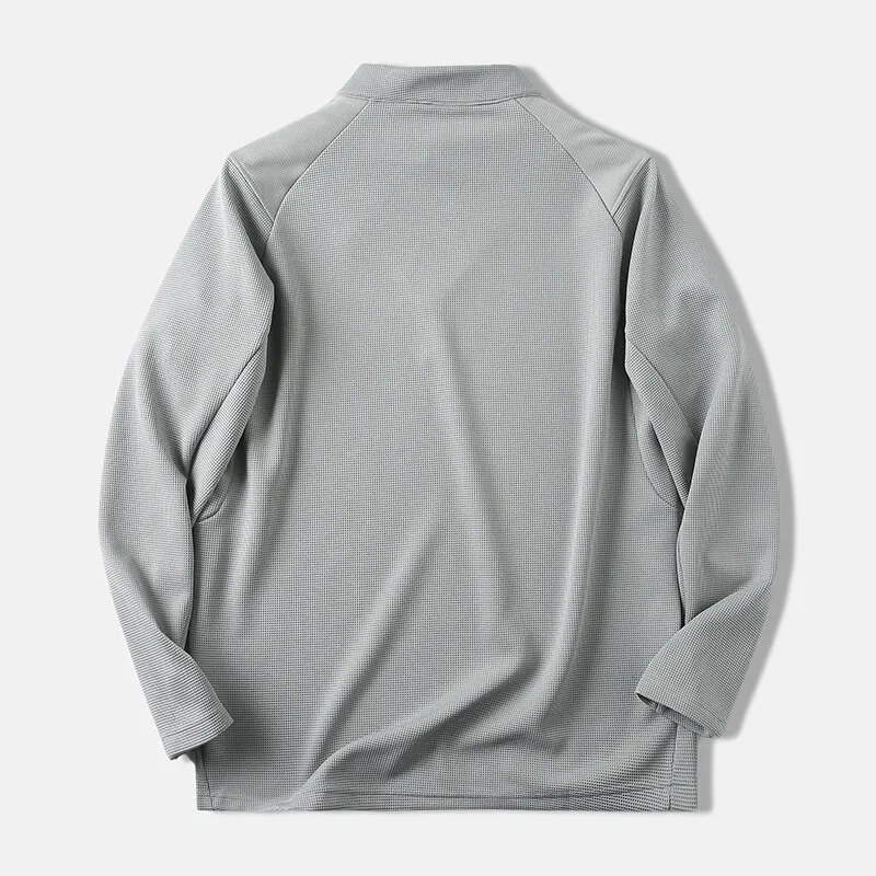 لمط الوقوف طوق الهراء هوديي في الهواء الطلق تنفس الرجال نصف البريدي سريعة الجافة الرياضة عادية كم طويل تي شيرت #2