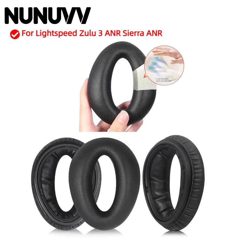 

Soft Foam Protein Leather Headphone Ear Pads Compatible For Lightspeed Zulu 3 ANR Sierra ANR Headset Earmuff Earphone Sleeve