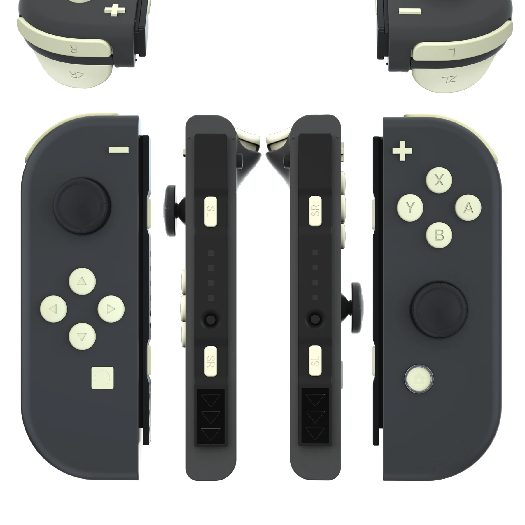 EXtremeRate-Light Cream Conjunto Completo Botões com Ferramenta para Nintendo Switch, OLED JoyCon, ABXY Direção Chaves, SR, SL, L, R, ZR, ZL Gatilho