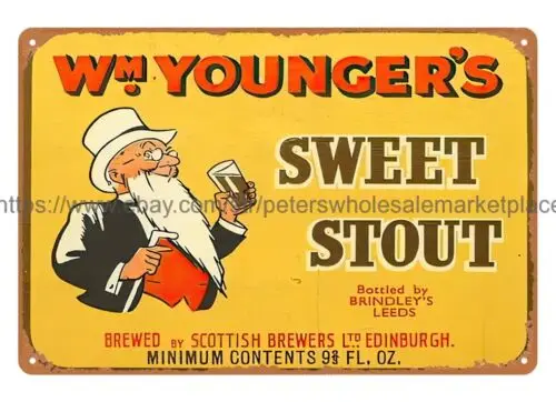 Wm, Younger's Sweet Stout beer Bar Table Diner metal tin sign wall posters