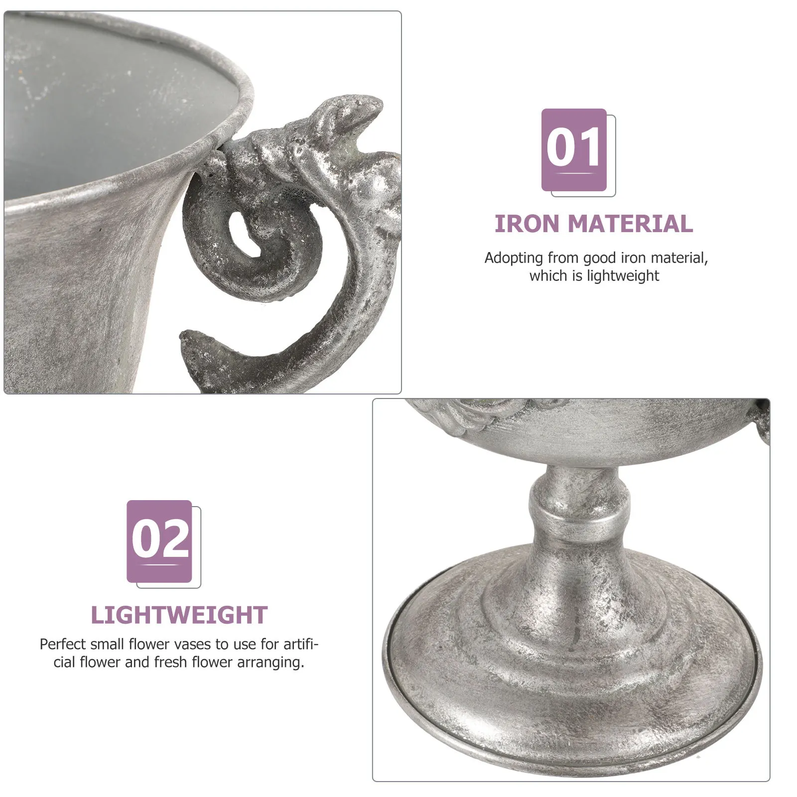 

Iron Lightweight Desktop Home Garden Wedding Party Decorative Vase Pedestal For Outdoor Plants Flower