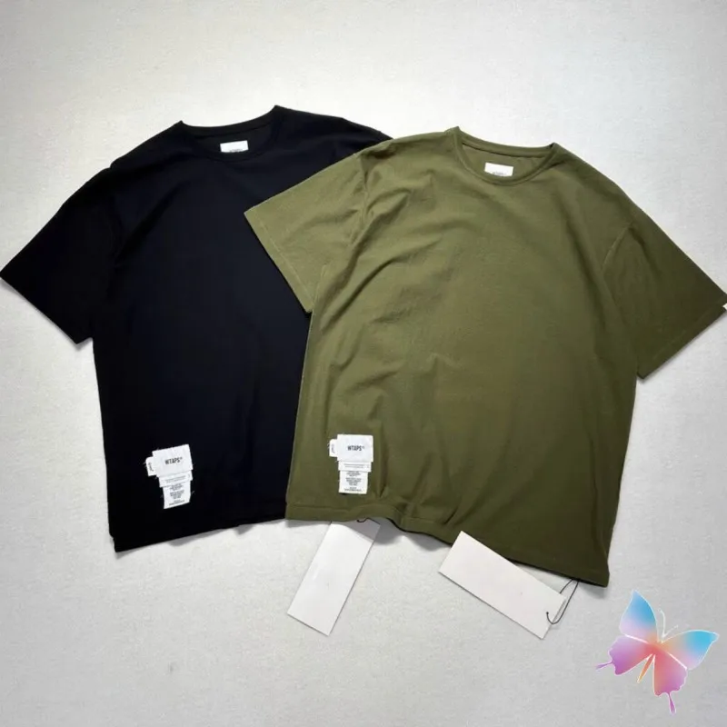 Japanese Summer WTAPS T-shirts Back Cross Graffiti Round Neck Short Sleeve Casual Loose Cotton Men Women Top Tees