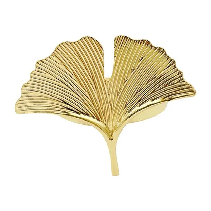 AC23-12Pcs Ginkgo Biloba Napkin Ring Buckle Can Be Used For Wedding Banquet Mother's Day Table Decoration.