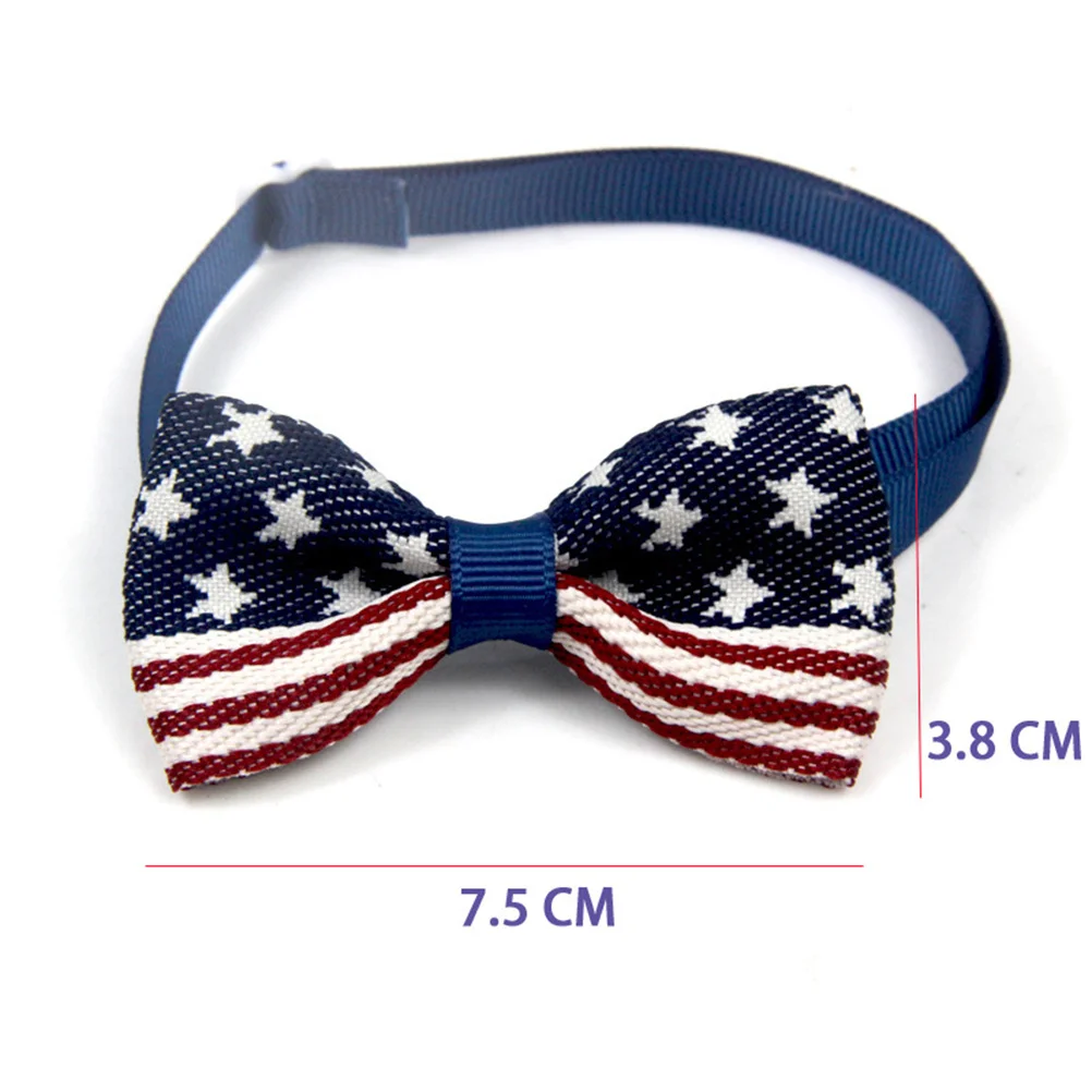 

3Pcs Adjustable Pet Collar Cat Dog Neckwear Us Flag Bow Tie Premium Quality Adorable Design Perfect for Home Party Weddings