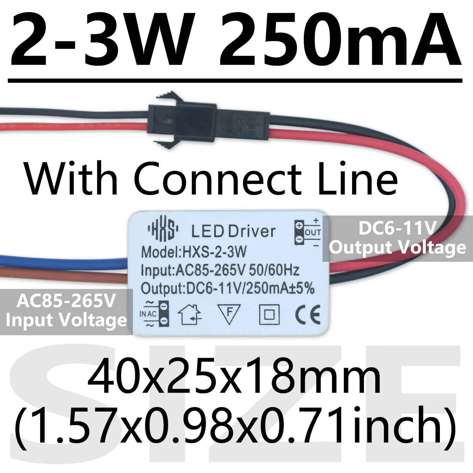 Sterownik LED 250mA 2-3W 3-5W 4-7W 8-12W 15-18W 18-24W zasilacz sterownik prądu stałego LED do transformatorów żarówek LED