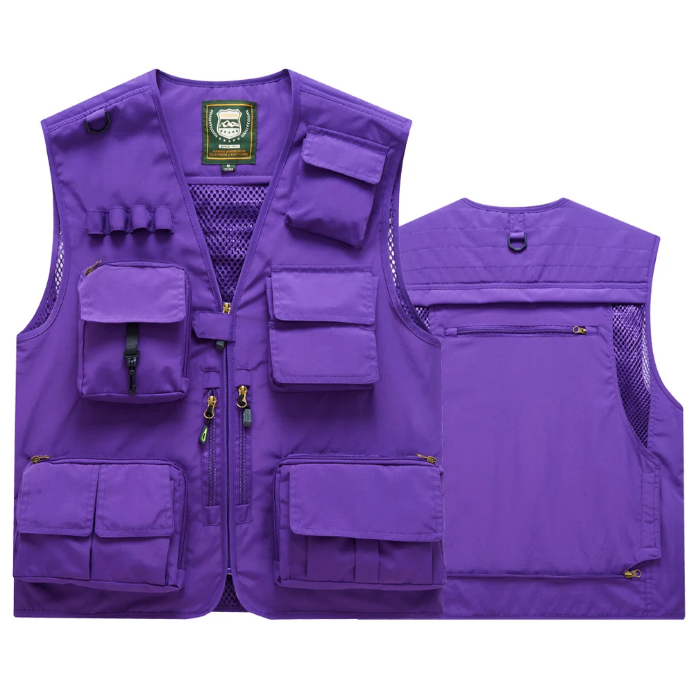 

Volunteer Workwear Vest Printed Logo Casual Outdoor Multi Pocket Fishing Photography Vest Working Colthes