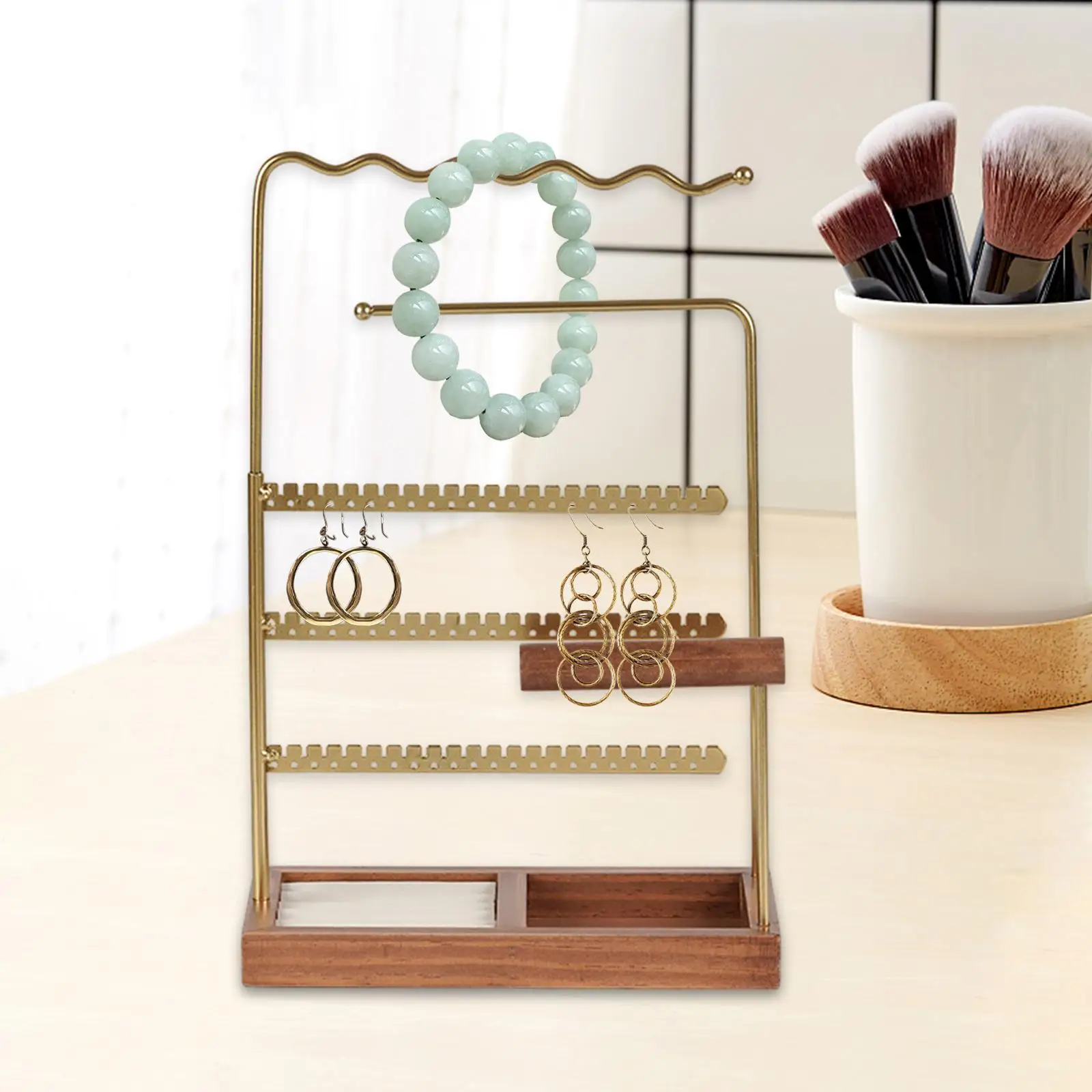 

Jewelry Organizer Stand Base Necklace Organization Holder Jewelry Storage Rack for Bangle Ear Stud Rings Pendants Showcase