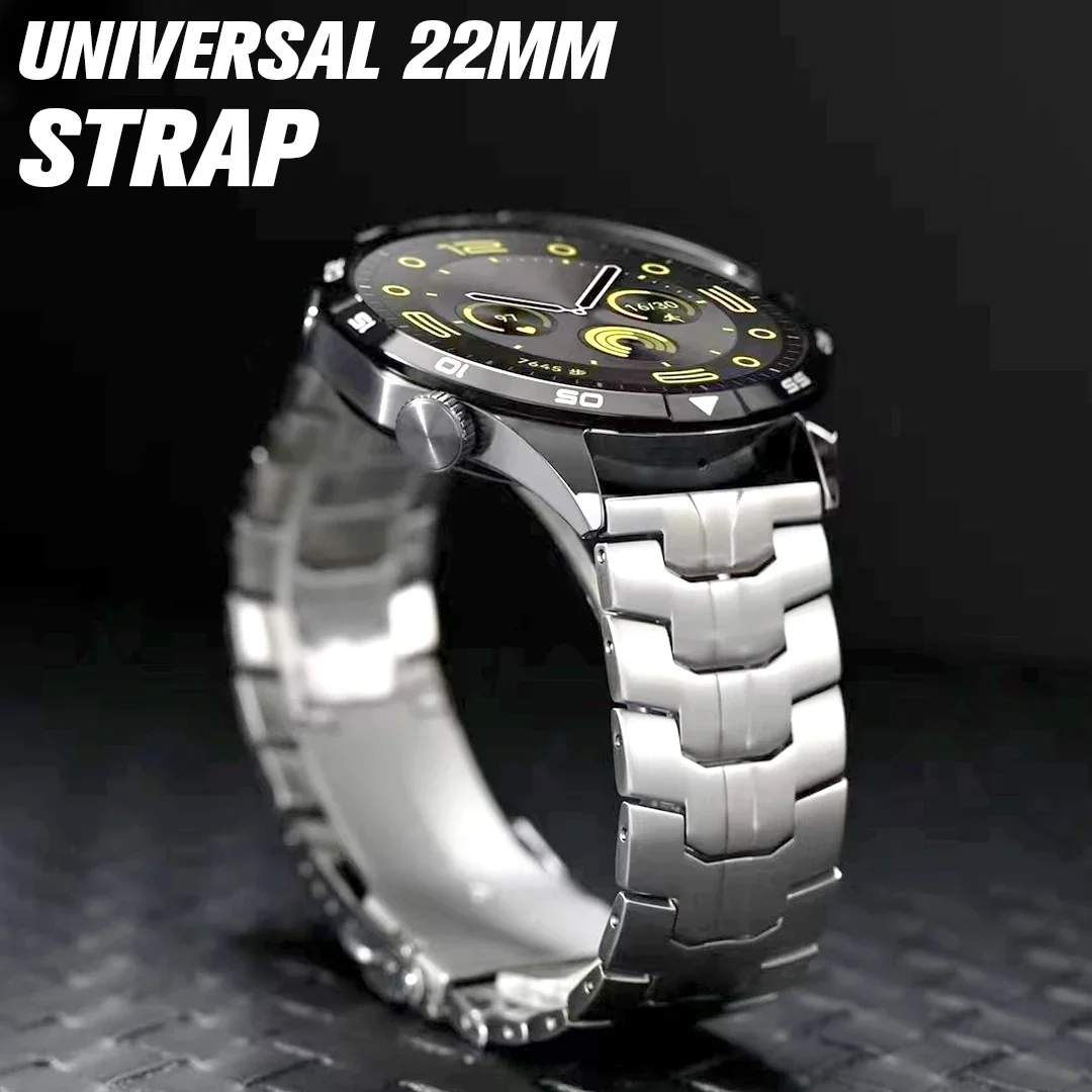 

Ремешок из нержавеющей стали для Huawei Watch GT 4 46 мм 3 Pro, универсальный браслет для Galaxy Watch 3 45 мм 46 мм Gear S3 45 мм Amazfit, 22 мм
