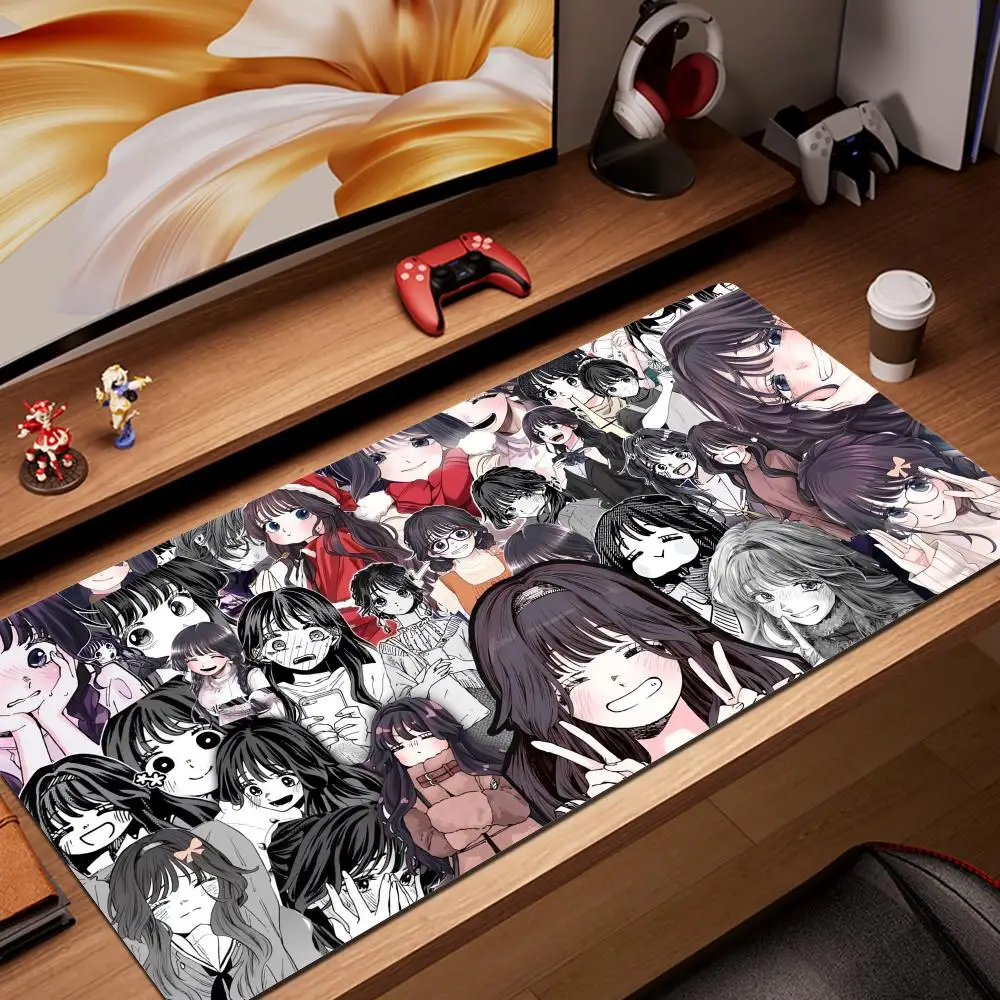 Large Waifu 90x40cm Fragrant Flower Girl Extra Large Thick Mouse Pad Non Slip Rubber Base Stitched Edge Desk Mat For PC Laptop