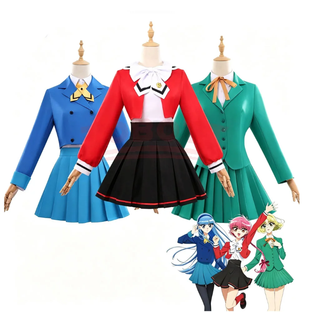 Magic Knight Rayearth Cosplay-Kostüm Shidou Hikaru Ryuuzaki Umi Hououji Fuu Uniform Rock Halloween-Party Rollenspiel-Outfits
