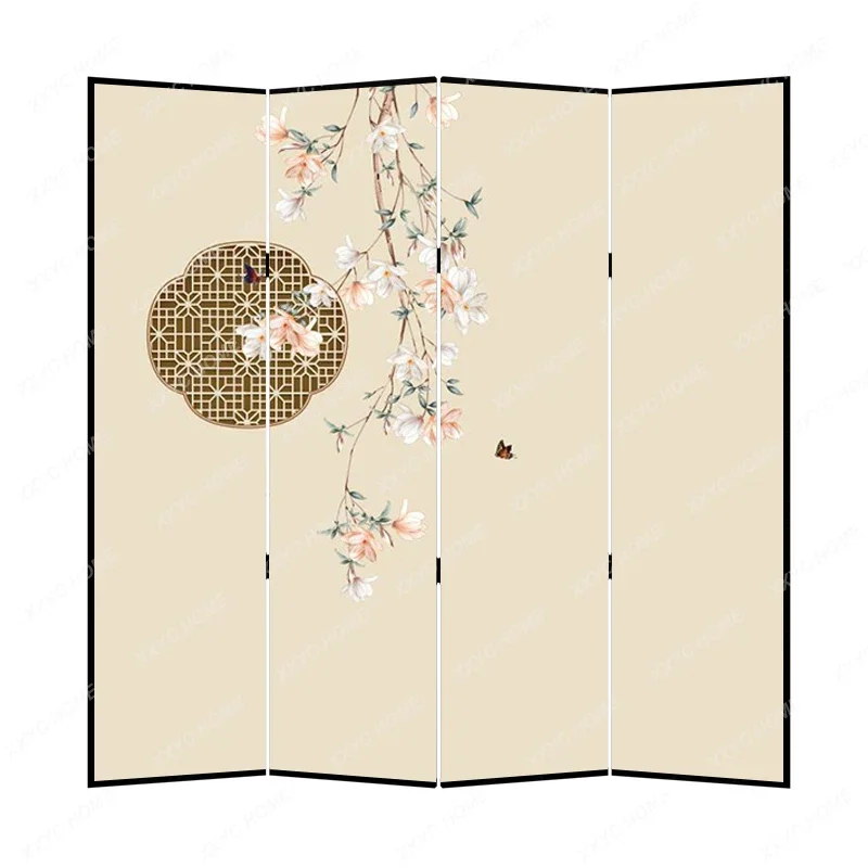 Chinese Style Subareas Screens Living Room Entrance Entrance Decoration Removable Folding Covering Flowers and Birds