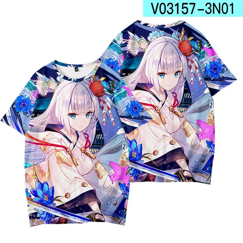 Cartoon Anime Azur Lane 3D Kawaii Character Printed T-shirts Fashion Men Women Harajuku Short Sleeved Tees Kids Cosplay Clothing