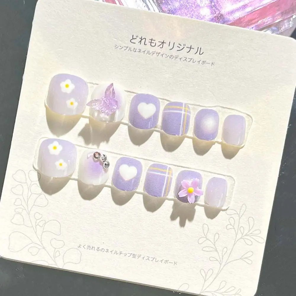 

Цветочные детские накладные ногти с кроликом, полное покрытие, советы по дизайну ногтей, детские накладные ногти, принадлежности для ногтей с медведями, детские накладные ногти с героями мультфильмов