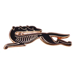 Cerberus Dogs Enamel Pin Black Greyhound Racing Dog Badge Jewelry