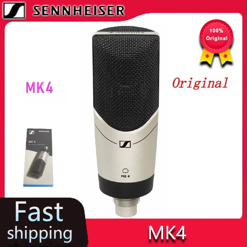 Micrófono de Condensador Profesional Sennheiser MK4 de Diafragma Grande para Karaoke, Micrófono Profesional para Transmisión en Vivo