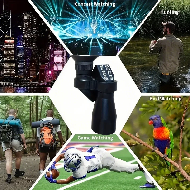 1000x20 Mini Monocular Telescope Portable High Definition Perfect for Fishing & Hunting Camping!