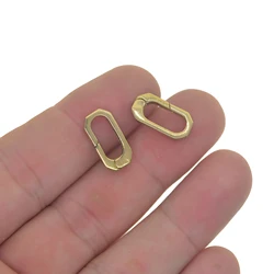 2pcs Korea 16mm 0.6 inch super small mini tiny Solid Brass diamond oval snap spring carabine hook links clasp jewelry DIY