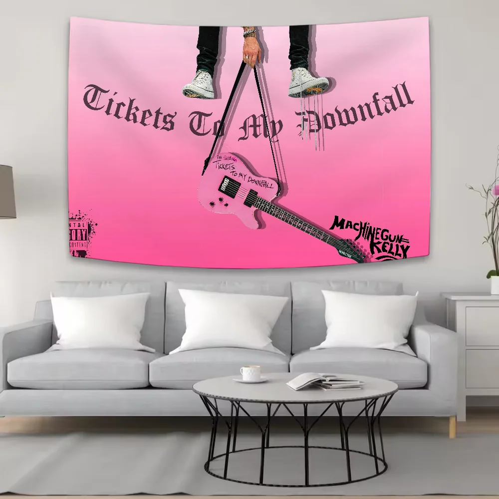Rapper M-Machine G-Gun Kelly Cool Tapestry Background Hanging Cloth Bedroom Tapestry Room Decor Aesthetic Tapestry Wall Hanging