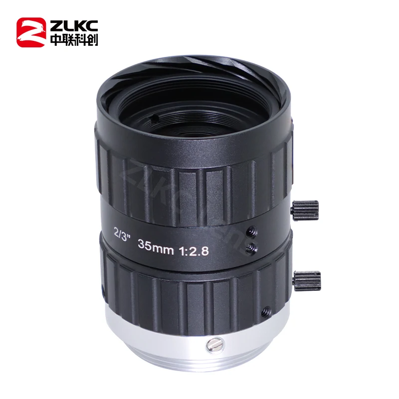 Lente FA 35mm Câmera de foco fixo C Mount 2/3 ''Grande profundidade de campo F2.8 Iris manual 5MP para câmeras de visão de máquina LM3528MP5