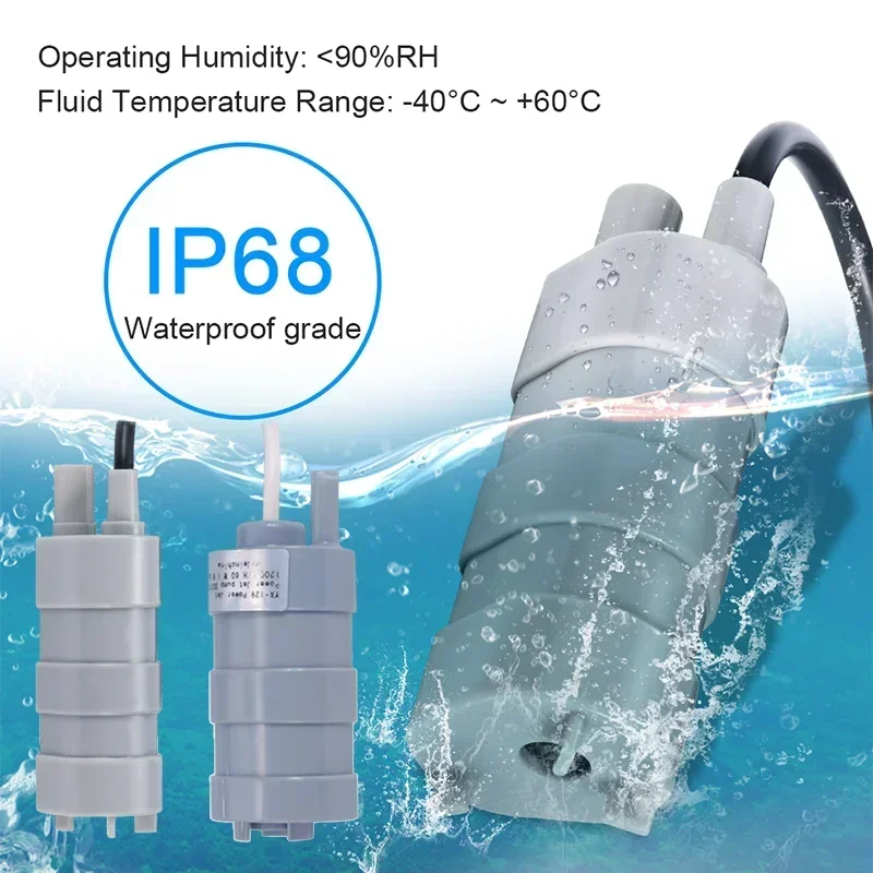 

Насос 12 В, 1500 л/ч, 1000 л/ч, миниатюрный погружной насос, водяной насос для замены аквариума, каравана, кемпинга, сада