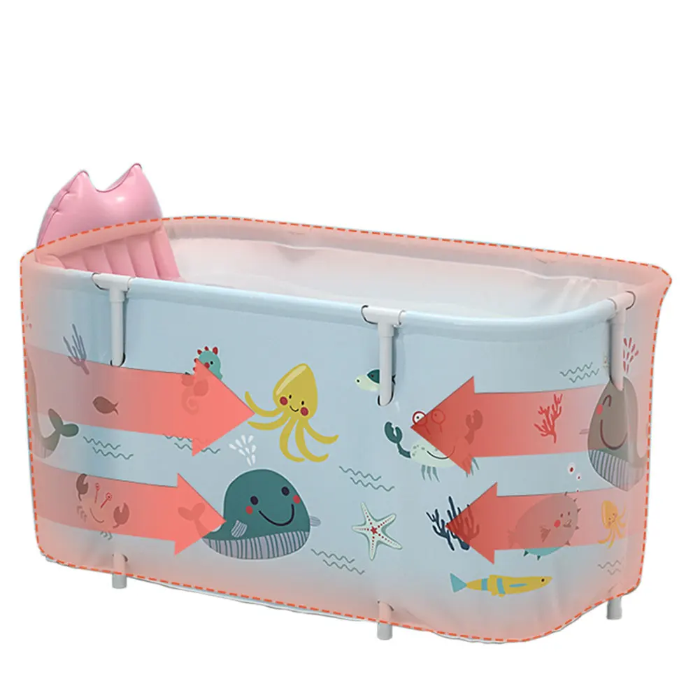 

Voltsify Large Portable Folding Bathtub with Cushion