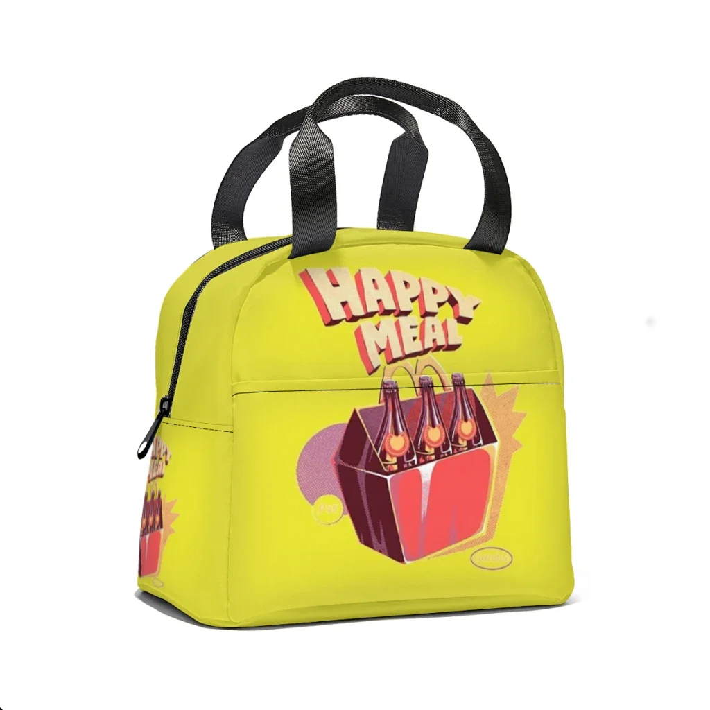 Happy Meal happy meal beer Insulated Thermal Cooler Bag Lunch bag Foods Drink Storage Leakproof Picnic Camping Bags Cooler Box