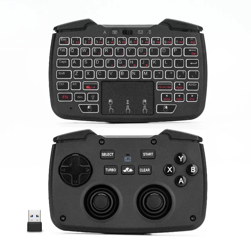 Mini Wireless Keyboard Gamepad Front and Back Controller Laptop Set-Top Box Mouse