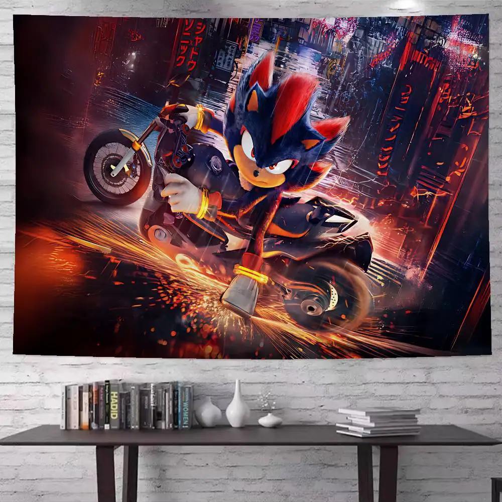 أنيمي S-Sonic-c نسيج الفن الطباعة اليابانية قماش مزخرف جداري أنيمي الجدار الشنق ديكور المنزل #6