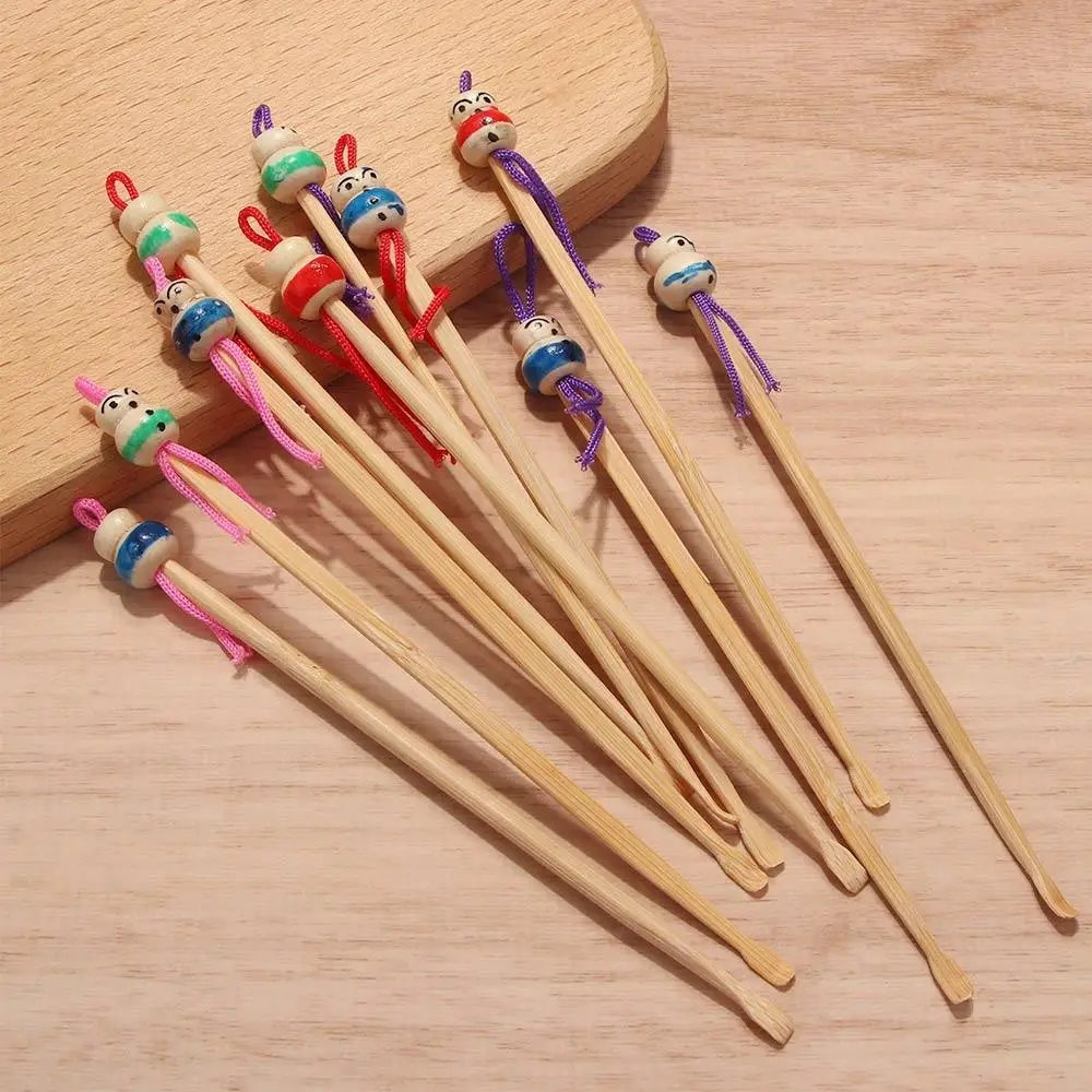 

Cute Portable Wood Bamboo Doll Ear Cleaner Tool Handmade Health Care Ear Picks Ear Care Earpicks