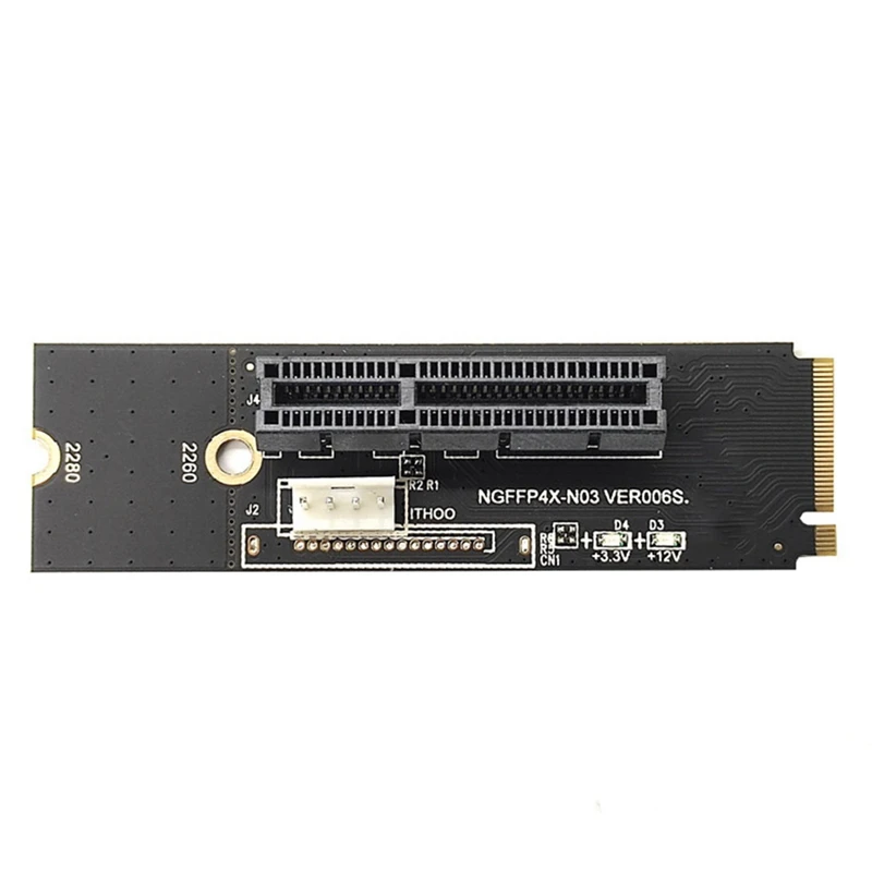 Top-2Pcs NGFF M2 To PCI-E 4X X1 Slot Riser Card M2 NVME To Pcie X4 Adapter With LED Voltage Indicator For BTC Miner Mining