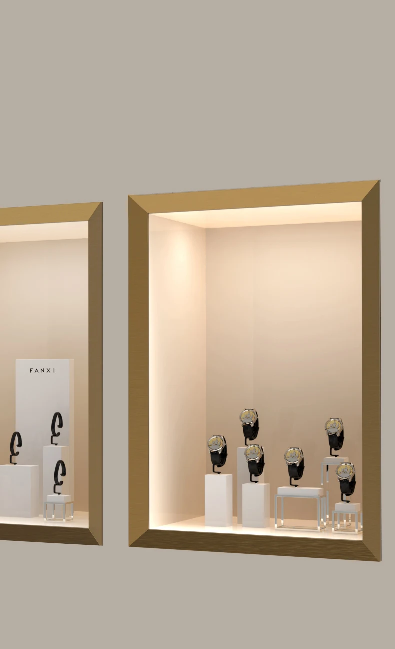 Oirlv Uhrenständer Schmuck-Organizer Metall Tischständer Uhren-Aufbewahrungsregal Set Uhren-Schmuckgeschäft Theken-Präsentationsständer – Detail 6