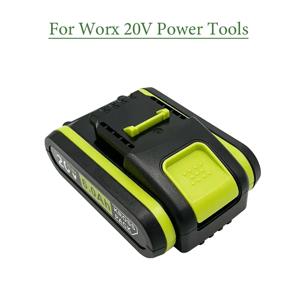 2023 New 20V 6.0Ah Power Tools Rechargeable Replacement Battery Lithium for Worx WA3551 WA3553 WX390 WX176 WX178 WX386 WX678